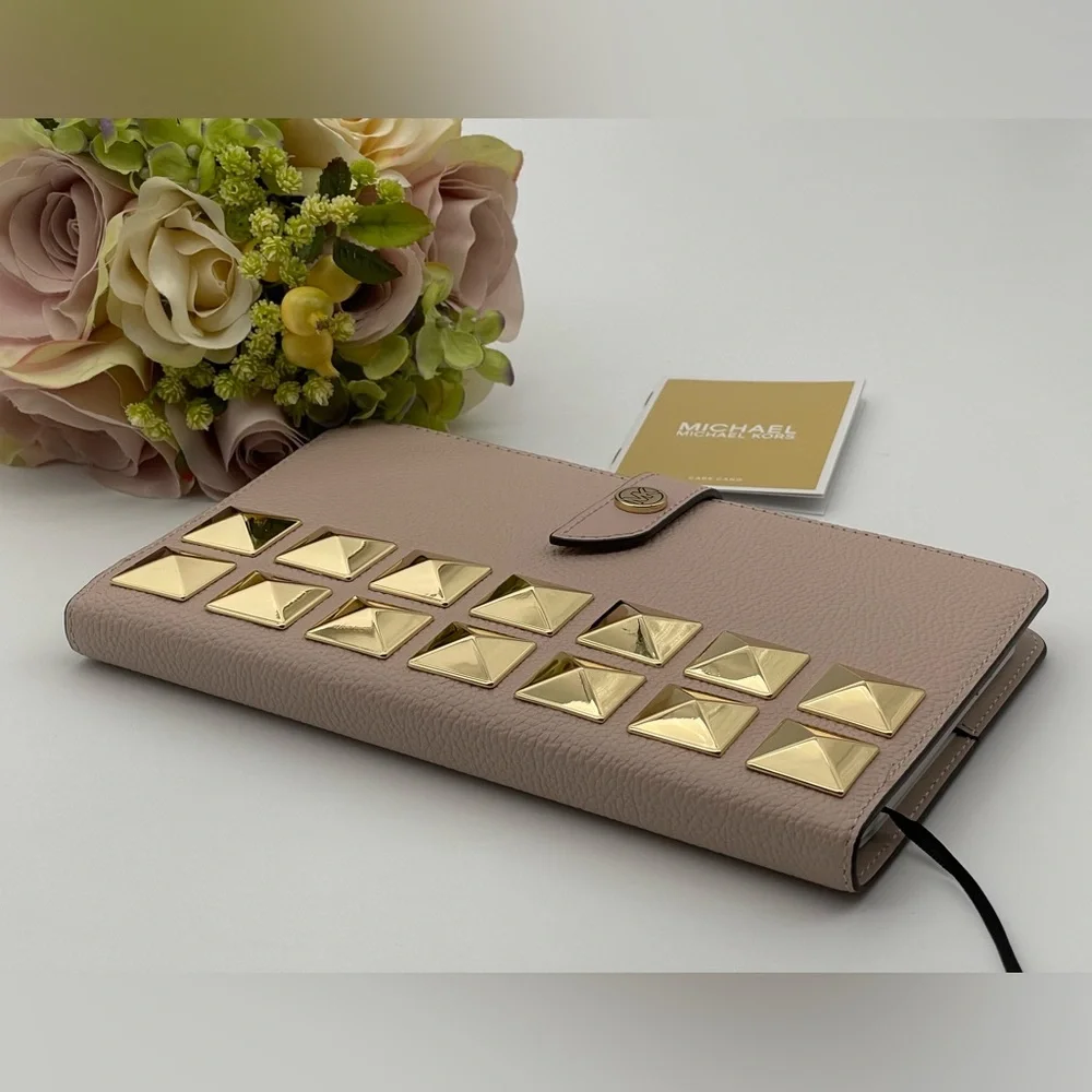 Michael Kors Medium Studded Pebbled Leather Notebook - Picture 5 of 16